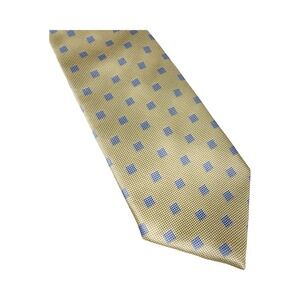 David Taylor Collection Silk Blend Tie Gold Blue Micro Dot Pattern